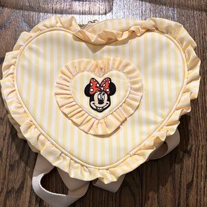 Stoney Clover Heart-Shaped Yellow Stripe Backpack with Minnie Mouse Patch